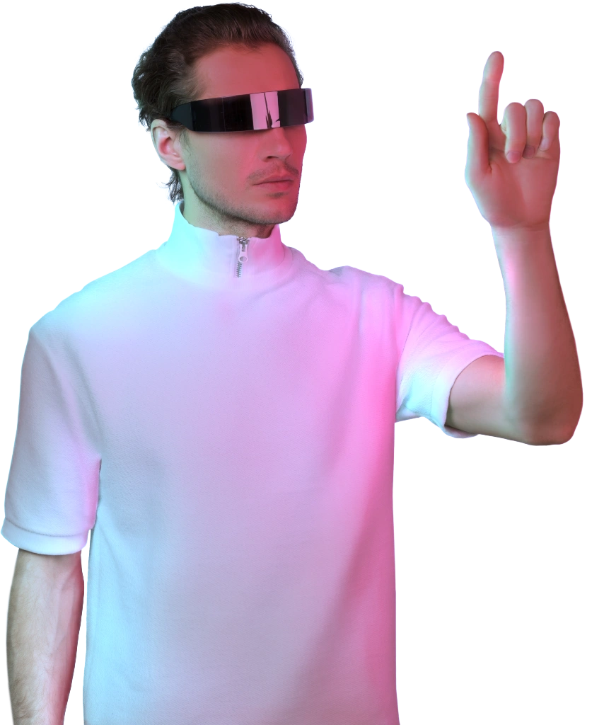 man in modern glasses